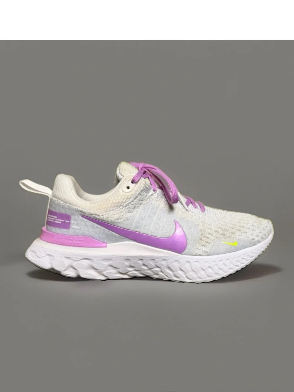 Nike React Infinity 3 Women's White/Fuchsia Running Shoes DZ3016-100 Size 8